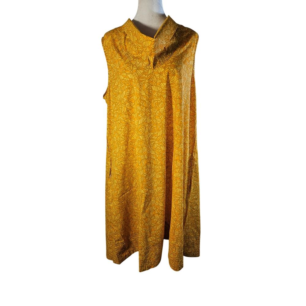 Anthony Richards Womens Cowl Neck Abstract Print Dress Sz L Orange Yellow NEW